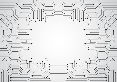 Yüksek teknolojili dijital veri bağlantı sistemi ve bilgisayar elektronik tasarımı ile devre teknolojisi arkaplanı