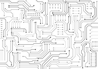 Yüksek teknolojili dijital veri bağlantı sistemi ve bilgisayar elektronik tasarımı ile devre teknolojisi arkaplanı