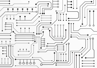 Yüksek teknolojili dijital veri bağlantı sistemi ve bilgisayar elektronik tasarımı ile devre teknolojisi arkaplanı