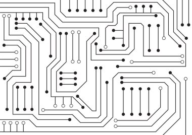 Yüksek teknolojili dijital veri bağlantı sistemi ve bilgisayar elektronik tasarımı ile devre teknolojisi arkaplanı