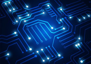 Yüksek teknolojili dijital veri bağlantı sistemi ve bilgisayar elektronik tasarımı ile devre teknolojisi arkaplanı