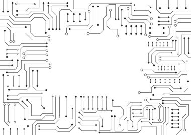 Yüksek teknolojili dijital veri bağlantı sistemi ve bilgisayar elektronik tasarımı ile devre teknolojisi arkaplanı