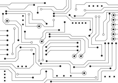 Yüksek teknolojili dijital veri bağlantı sistemi ve bilgisayar elektronik tasarımı ile devre teknolojisi arkaplanı