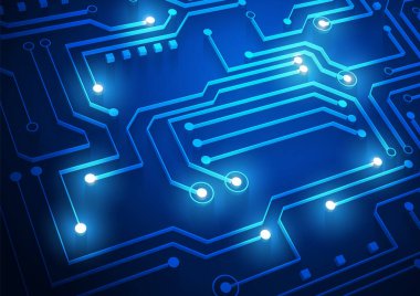 Yüksek teknolojili dijital veri bağlantı sistemi ve bilgisayar elektronik tasarımı ile devre teknolojisi arkaplanı