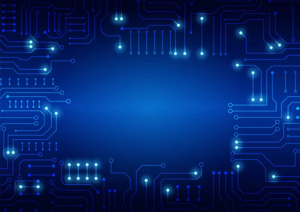 Fond Technologie Circuit Avec Système Connexion Données Numériques Haute Technologie — Image vectorielle