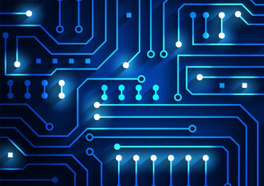 Yüksek teknolojili dijital veri bağlantı sistemi ve bilgisayar elektronik tasarımı ile devre teknolojisi arkaplanı