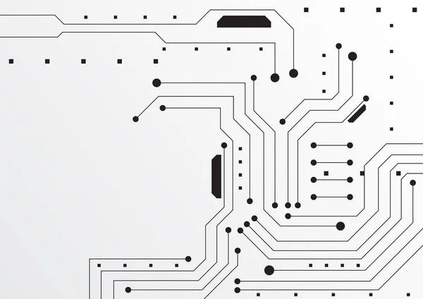 Circuit Teknik Bakgrund Med Högteknologisk Digital Dataanslutning System Och Dator — Stock vektor