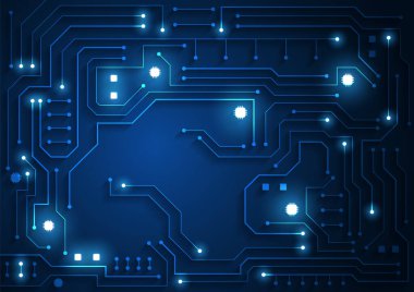 Yüksek teknolojili dijital veri bağlantı sistemi ve bilgisayar elektronik tasarımı ile devre teknolojisi arkaplanı