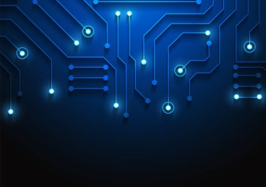 Yüksek teknolojili dijital veri bağlantı sistemi ve bilgisayar elektronik tasarımı ile devre teknolojisi arkaplanı