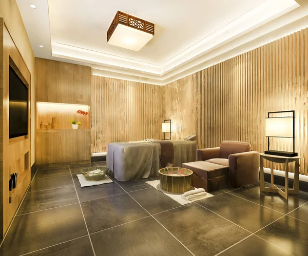 3d rendering spa and massage wellness in hotel suite