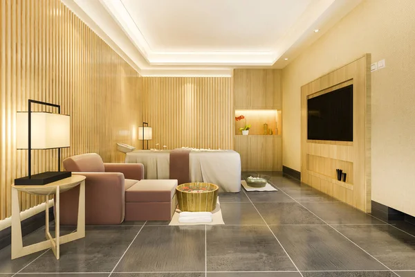3d rendering spa and massage wellness in hotel suite