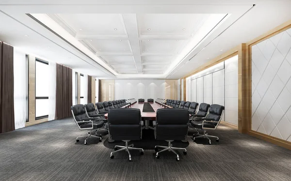 高層オフィスビルの3Dレンダリングビジネス会議室 — ストック写真