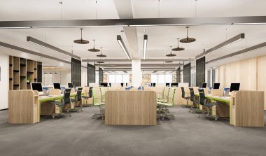 3D iş görüşmesi ve ofis binasındaki çalışma odası