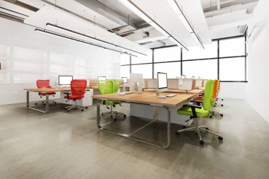 3 boyutlu iş görüşmesi ve ofis binasındaki çalışma odası.