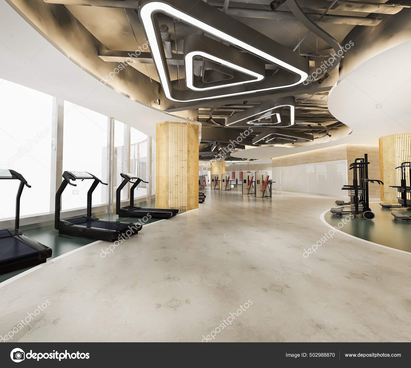 Rendering Modern Loft Gym Fitness — Stock Photo © dit26978 #502988870