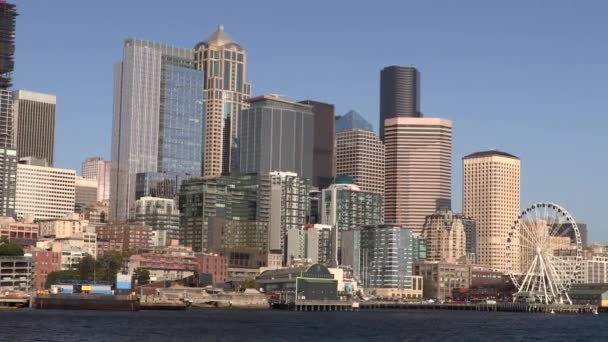 City Skyline Seattle Washington Estados Unidos Agosto 2019 Ciudad Seattle — Vídeos de Stock