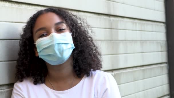 Красивая Смешанная Раса Афро Американская Девочка Расовый Подросток Молодая Женщина — стоковое видео