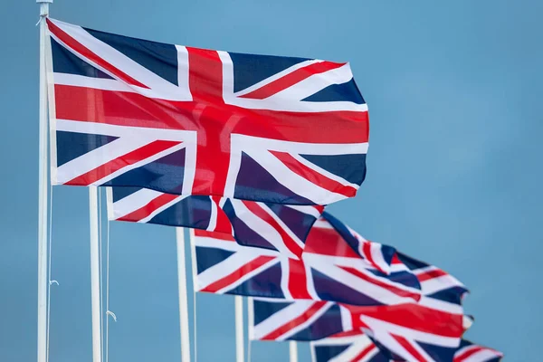 Britische Oder Britische Union Jack Flaggen Fahnenmasten — Stockfoto