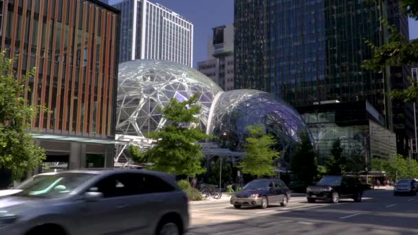 Amazon Traffic Sexth Avenue Seattle Washington Usa August 2019 Amazon — Stockvideo