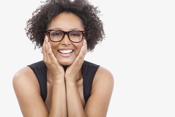 Frau mit Geek-Brille — Stockfoto