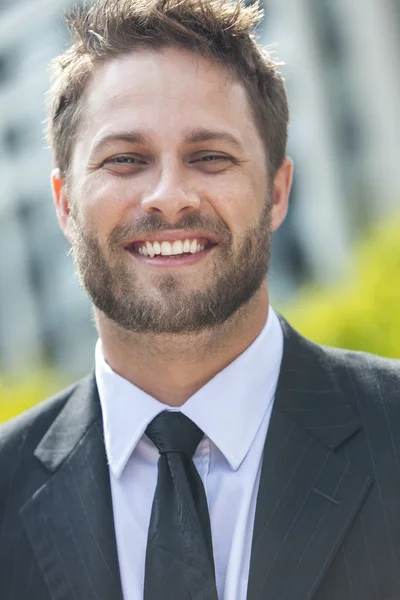 Young Successful City Business Man With Beard — Stock Photo, Image