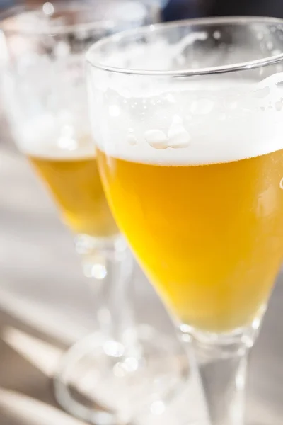 Glasses of Lager Beer — Stock Photo, Image