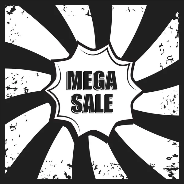 Mega Sale Retro Banner Design Vintage Grunge Template Sale Promotion — Stock Vector