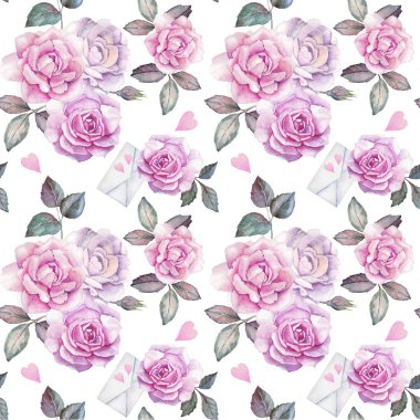 Pembe güllerle kusursuz desen