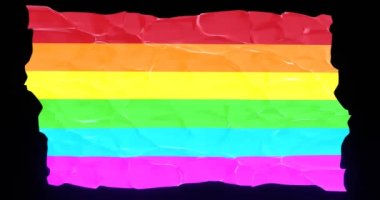 Gökkuşağı soyut lgbt bayrağı. Renkli dalgalı 3d hoşgörü ve cinsel çeşitlilik çizgileri.