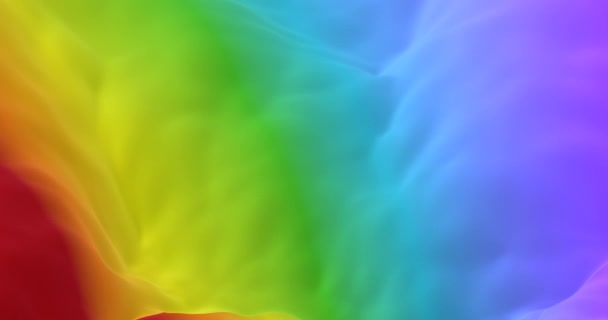 Nubi astratte cangianti. Rendering della nebbia Sunbow 3d con sfocatura blu e fumo spettrale verde. — Video Stock