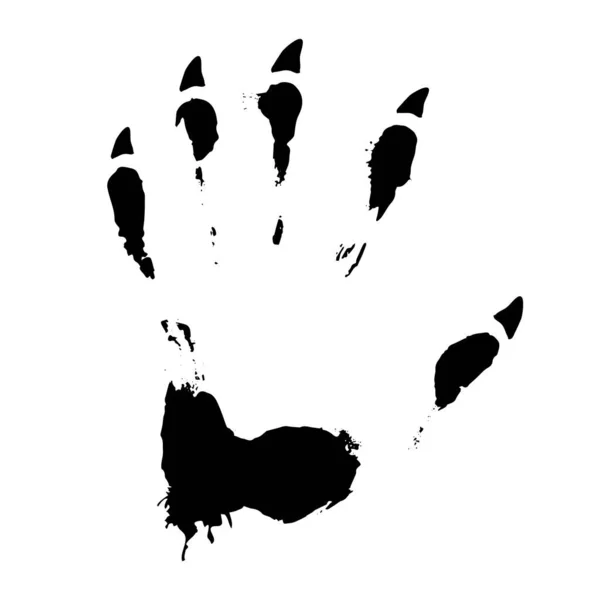 Grim print of black clawed hand template. Traces of evil halloween werewolf — 图库矢量图片