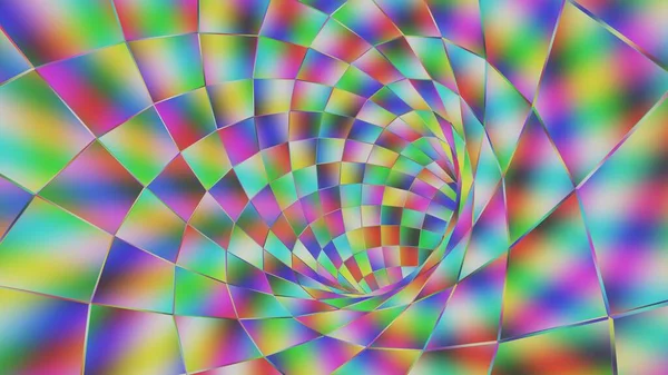 Rainbow tunnel funnel with gradient. Iridescent wormhole in 3d render digital twirl — Stock Photo, Image
