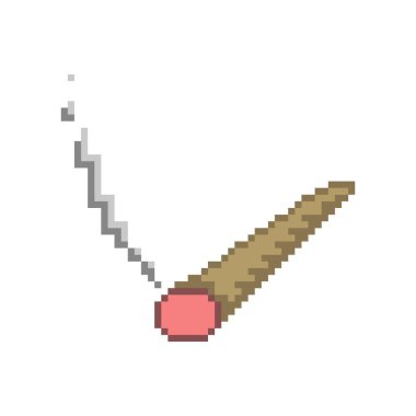 Piksel marihuana sigarası yakıyorum. Sigara pixelated jamb ile vektör gevşemesi için yasal uyuşturucu.