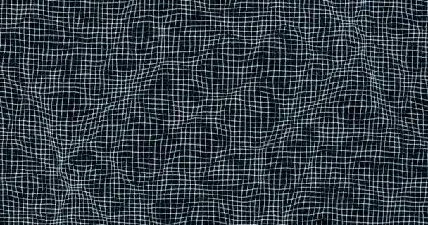 Malha ondulada minimalista. Tração simples branco 3d renderização de ondas de mar escuro — Vídeo de Stock