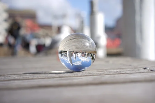 Crystal ball weergave van darling harbour, sydney — Stockfoto