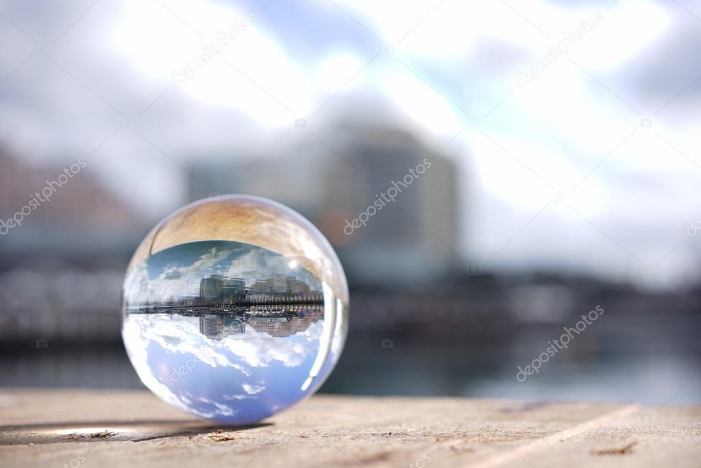 Crystal ball view of Darling Harbour, Sydney