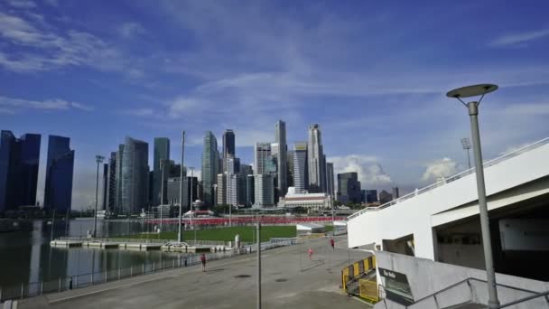 01 Dic 2014, Singapur, Singapur: Panorámica actualizada Time lapse of Singapore Paisaje financiero — Vídeo de stock