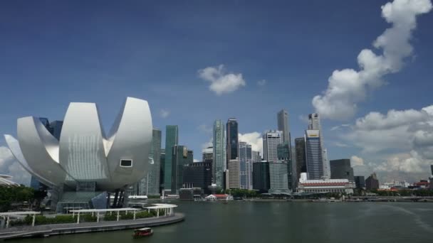 2014 年 12 月 1 日，新加坡，新加坡: 缩放在新加坡 Cbd 景观与移动云 — 图库视频影像