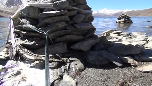 Rivage du lac Yamdrok, Tibet, Chine — Video