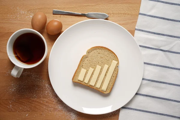 Infographics on the breakfast table — Stock Photo, Image