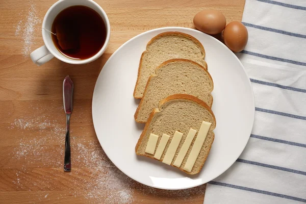 Infographics on the breakfast table — Stock Photo, Image