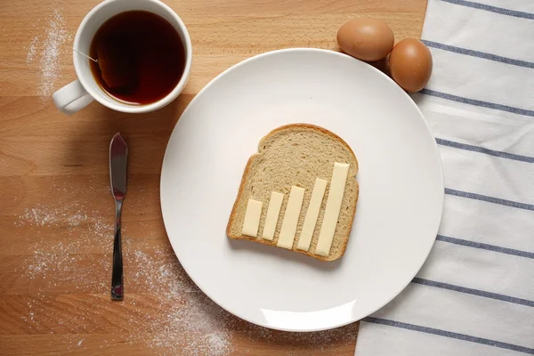 Infographics on the breakfast table — Stock Photo, Image
