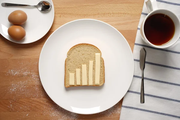 Infographics on the breakfast table — Stock Photo, Image