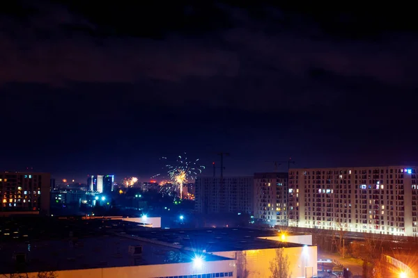 Firworks Bukarest Rumänien Januar 2021 Nach Mitternacht Uhr — Stockfoto