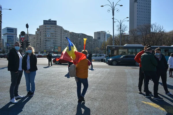 Nisan 2021 Bükreş Romanya Covid Pandemi Kısıtlamalarına Bakan Vlad Voiculescu — Stok fotoğraf