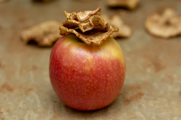 Яблучні Чіпси Запечені Духовці Корицею — стокове фото