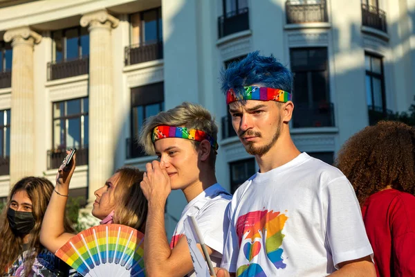 2021 Rumunia Bukareszt Pride Lgbt Festival Faceci Dziewczyny Queers Różnorodność — Zdjęcie stockowe