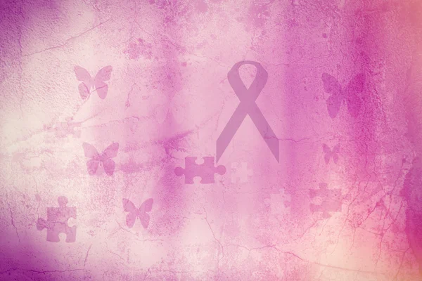 Symbol prsu Rakovina - růžová páska - stuha — Stock fotografie