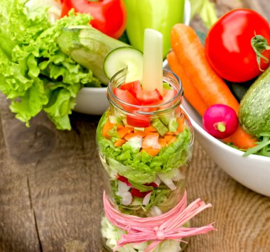 Taze organik sebze jar - sağlıklı gıda