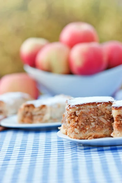 Apple pie-cake and apple strudel — Stock Photo, Image